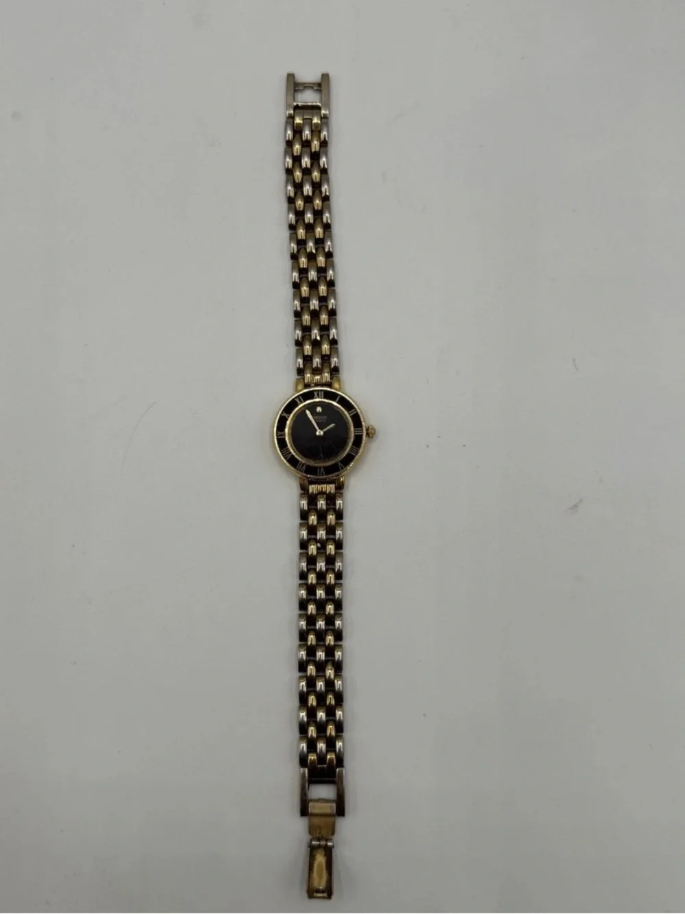 Seiko Womens Watch 1N00-0D29 Gold Black Dial Roman 21mm Quartz